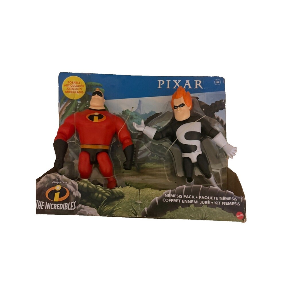 The Incredibles Mr. Incredible & Syndrome 8” Figures Nemesis Pack Pixar Action